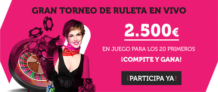 Wanabet torneo de ruleta en vivo 2500€ premio