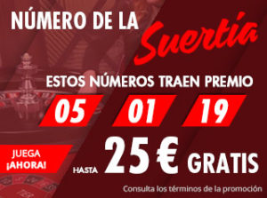 Numeros de la suerte en ruleta en vivo,hasta 25€ gratis con Suertia
